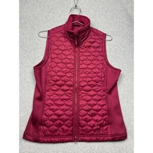 LL Bean Vest Womens S Pink Magenta Quilted Full Zip Stretch Lightweight